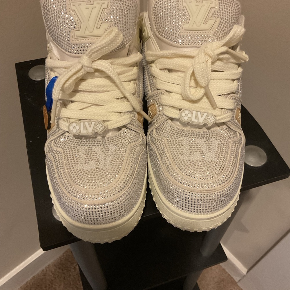 Louis Vuitton Cream and Silver Sneakers